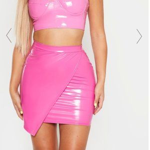 NEW! Petite Hot Pink Vinyl Mini Skirt